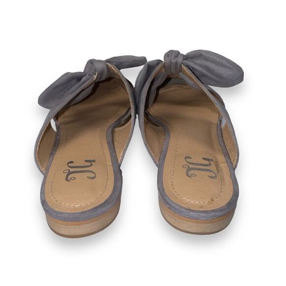 Journee Collection Telulah Pointed Toe Slip-on Flat Grey Velvet Women's 6 - Picture 5 of 10